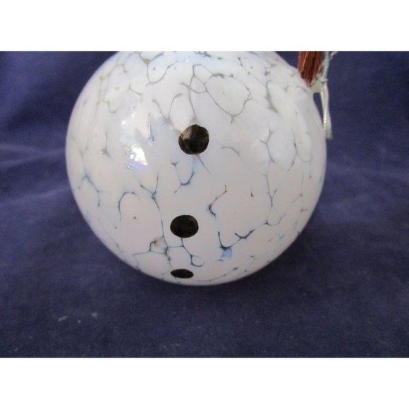 Hand Blown Art Glass Snowman Ornament Unsigned EUC No Scarf - Picture 8 of 13